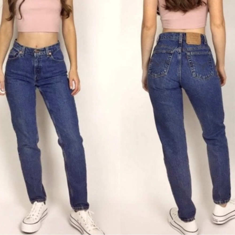 Vintage Levis 550 Dark Wash High Rise Tapered Jeans Size